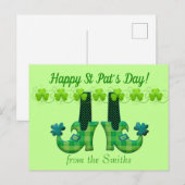 Leprechaun schetst St Patrick's Day Briefkaart (Voorkant / Achterkant)