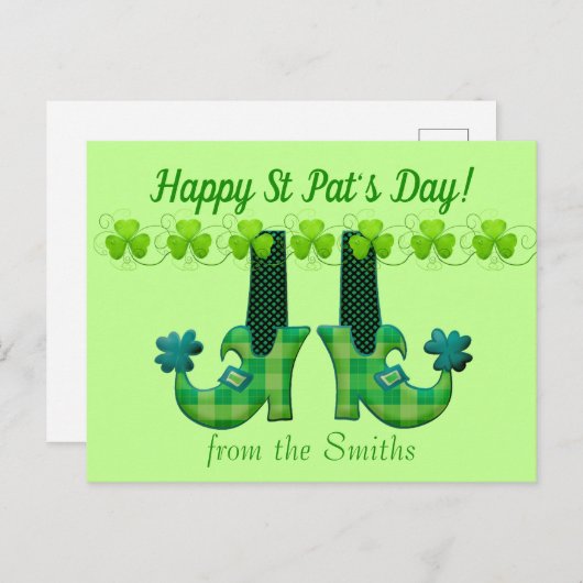 Leprechaun schetst St Patrick's Day Briefkaart (Voorkant / Achterkant)