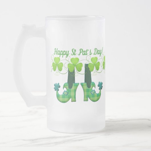 Leprechaun schetst St Patrick's Day Matglas Bierpul (Links)
