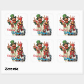 "Leprechaun Selfie" Chessy Chicken Selfies Vierkante Sticker (Vel)