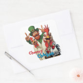 "Leprechaun Selfie" Chessy Chicken Selfies Vierkante Sticker (Envelop)