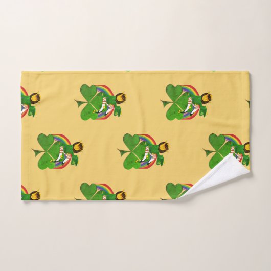Leprechaun Shamrock Badhanddoek Set Bad Handdoek (Handdoek)