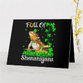 Leprechaun Shamrock Blad Baardagaam St. Patrick Kaart (Gele Bloem)