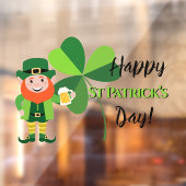 Leprechaun Shamrock Happy St Patrick's Day Raamsticker (Vel 2)