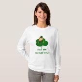 Leprechaun Shamrock - Kus Me Ik ben half Iers T-shirt (Voorkant volledig)