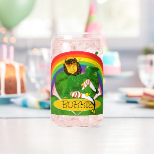 Leprechaun Shamrock Naam Button Blikvorm Glas