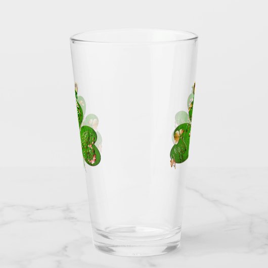 Leprechaun Shamrock St. Patrick's Day Glass Glas (Links)