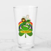 Leprechaun Shamrock St. Patrick's Day Glass Glas (Achterkant)