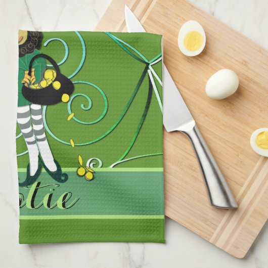 Leprechaun Shamrock Theedoek (Quarter Fold)