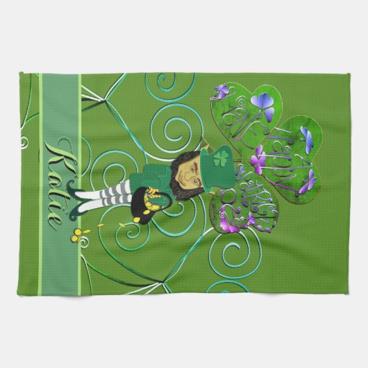 Leprechaun Shamrock Theedoek (Horizontaal)