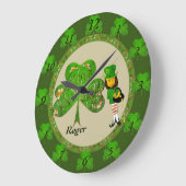 Leprechaun Shamrock Wandklok (Hoek)