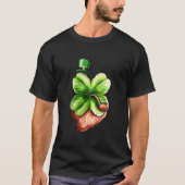 Leprechaun Shamrock With Pipe Hat And Beard St Pat T-shirt (Voorkant)