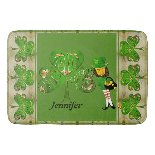 Leprechaun Shamrocks Badmat (Voorkant)
