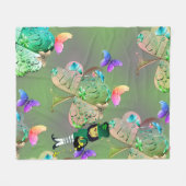 Leprechaun & Shamrocks Fleece Blanket Deken (Voorkant (Horizontaal))
