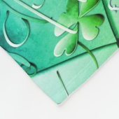 Leprechaun & Shamrocks Fleece Blanket Deken (Hoek)
