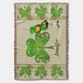 Leprechaun Shamrocks Gooi Deken (Voorkant Verticaal)