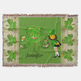 Leprechaun Shamrocks Gooi Deken