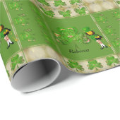 Leprechaun & Shamrocks inpakpapier (Rol Hoek)