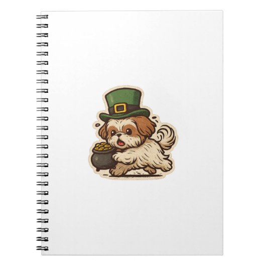 Leprechaun Shih Tzu St.Patrick's Day Notitieboek (Voorkant)