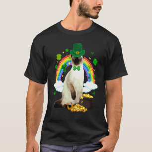 Leprechaun Siamese Kat Shamrock C St. Patrick's T-shirt