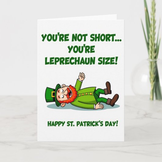 Leprechaun Size St Patricks Card Kaart (Voorkant)