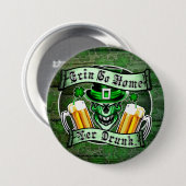 Leprechaun Skull 3: Erin Go Home Yer Drink Ronde Button 7,6 Cm (Voorkant /achterkant)