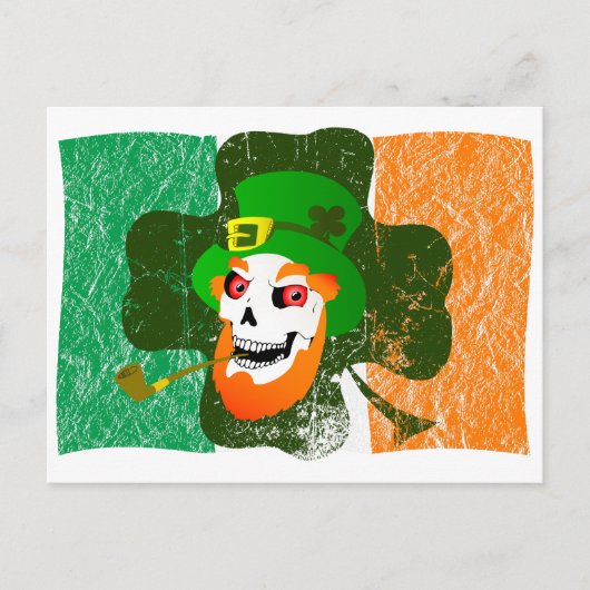 Leprechaun Skull Briefkaart (Voorkant)