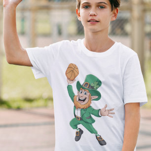 Leprechaun Slam Dunk Basketbal T-shirt voor St. Pa