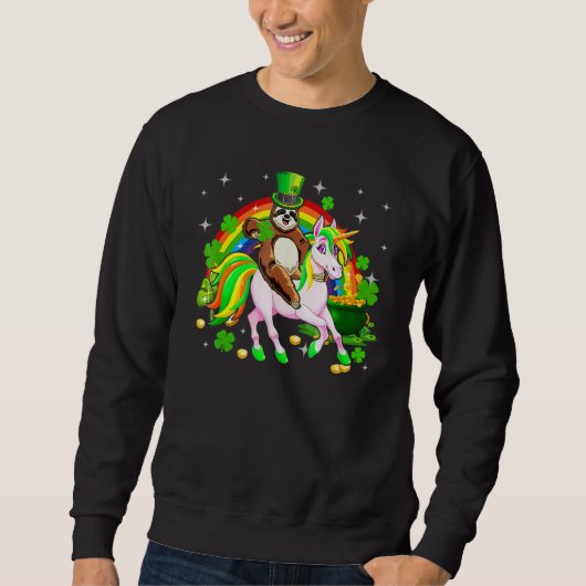 Leprechaun Sloth Riding Unicorn Saint Patrick's Da Trui (Voorkant)