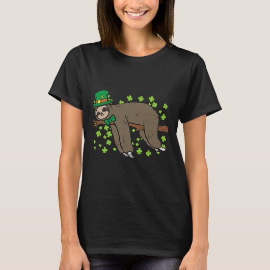 Leprechaun Sloth Shamrock C St T-shirt (Voorkant)