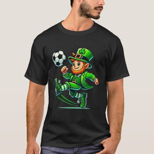Leprechaun Soccer St Patricks Day Player Boys Men  T-shirt (Voorkant)