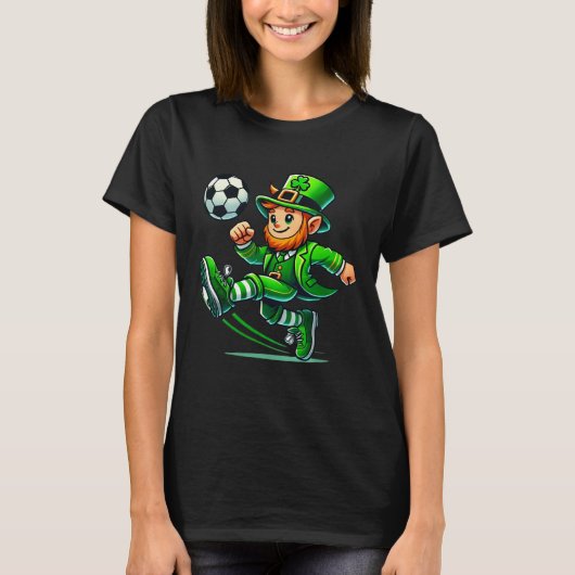 Leprechaun Soccer St Patricks Day Player Boys Men T-shirt (Voorkant)