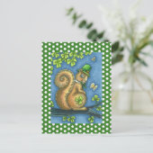 LEPRECHAUN SQUIRREL, ST. PATRICK'S DAG FEESTDAGENKAART (Staand voorkant)