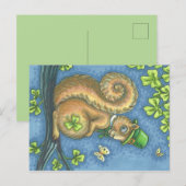 LEPRECHAUN SQUIRREL, ST. PATRICK'S DAY BRIEFKAART (Voorkant / Achterkant)