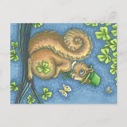 LEPRECHAUN SQUIRREL, ST. PATRICK'S DAY BRIEFKAART (Voorkant)