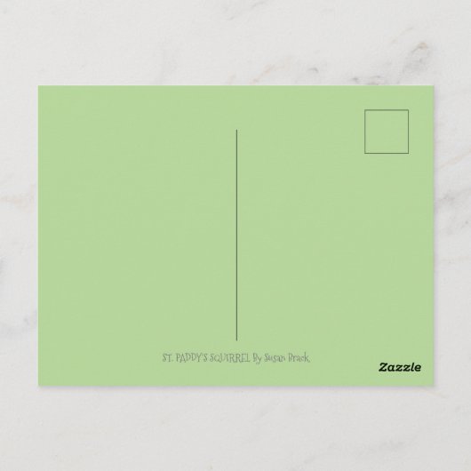 LEPRECHAUN SQUIRREL, ST. PATRICK'S DAY BRIEFKAART (Achterkant)