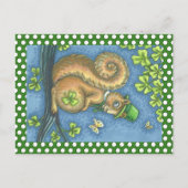 LEPRECHAUN SQUIRREL, ST. PATRICK'S DAY BRIEFKAART (Voorkant)