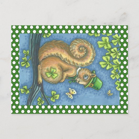 LEPRECHAUN SQUIRREL, ST. PATRICK'S DAY BRIEFKAART (Voorkant)