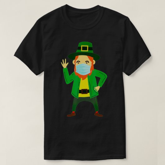 Leprechaun St Patrick Day Funny Face Mask Quarant T-shirt (Design voorkant)