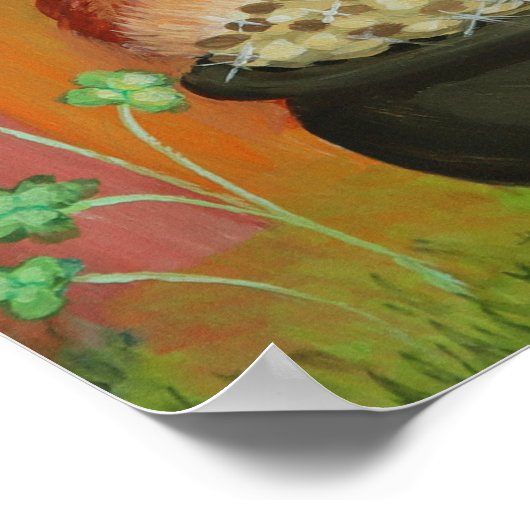 Leprechaun St. Patrick’s Day Tabby Cat Wall Art Poster (Hoek)