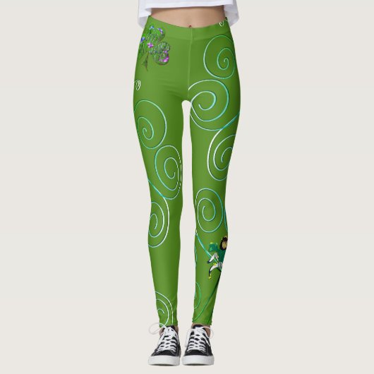 Leprechaun St. Patrick's Broek Leggings (Voorkant)