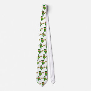 Leprechaun St. Patricks Dag 4 Blad Klaver Gitaar Stropdas