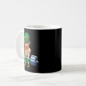 Leprechaun St. Patrick's Dag Gewichtheffen Koffiemok (Voorkant links)