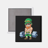 Leprechaun St. Patrick's Dag Gewichtheffen Magneet (Voorkant / Achterkant)