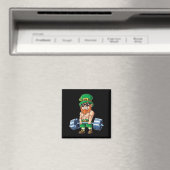 Leprechaun St. Patrick's Dag Gewichtheffen Magneet (Insitu (Vaatwasser))