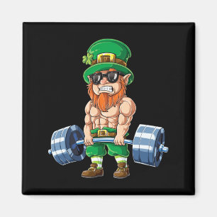 Leprechaun St. Patrick's Dag Gewichtheffen Magneet