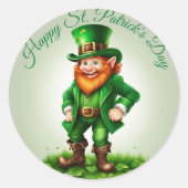 Leprechaun St. Patrick's Day Blad of Ronde Sticker (Voorkant)
