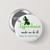 Leprechaun St Patrick's Day Buttonnen Ronde Button 5,7 Cm (Voorkant /achterkant)