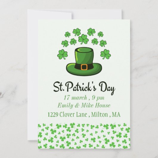 Leprechaun St.Patrick's Day Feest Uitnodiging (Voorkant)