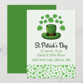 Leprechaun St.Patrick's Day Feest Uitnodiging (Voorkant / Achterkant)